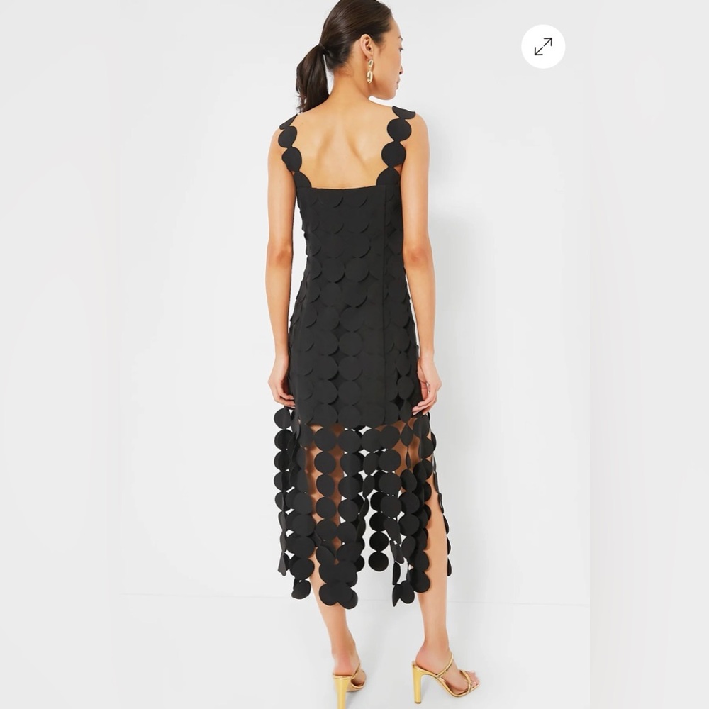 HYACINTH HOUSE Tuckernuck Black Multi Circle Mercedes Midi Dress Medium M - Picture 2 of 6